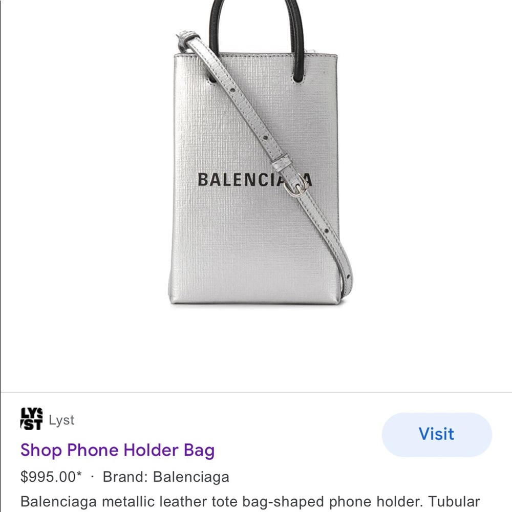 BALENCIAGA Metallic Phone Holder Bag